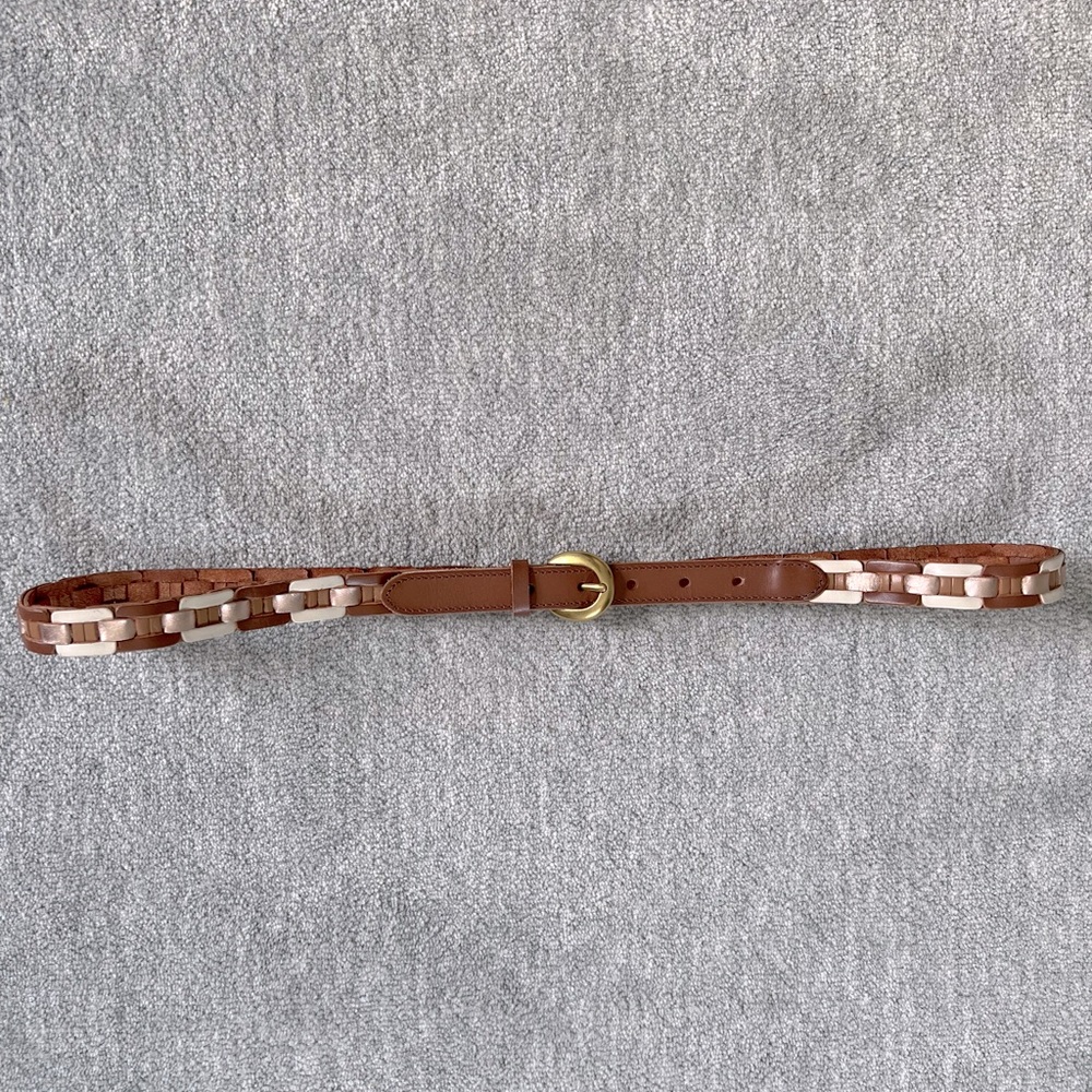 Fossil Leather Links Multicolor Belt